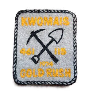 Vintage 70s Camp Kwomais Patch 1974 Gold Rush 461 115 Retro Church Camp